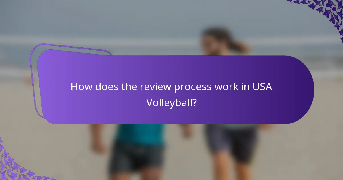 How does the review process work in USA Volleyball?