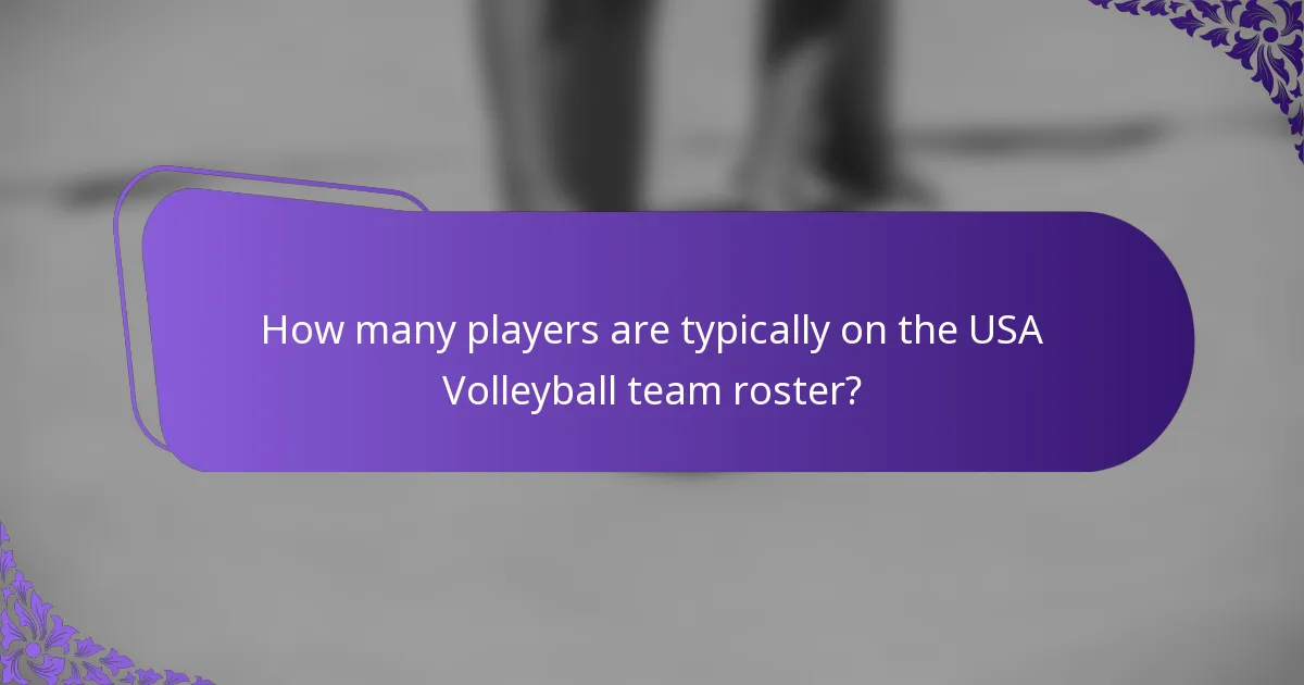 How many players are typically on the USA Volleyball team roster?