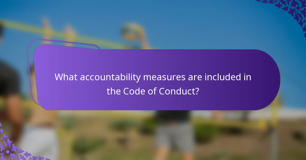 What accountability measures are included in the Code of Conduct?