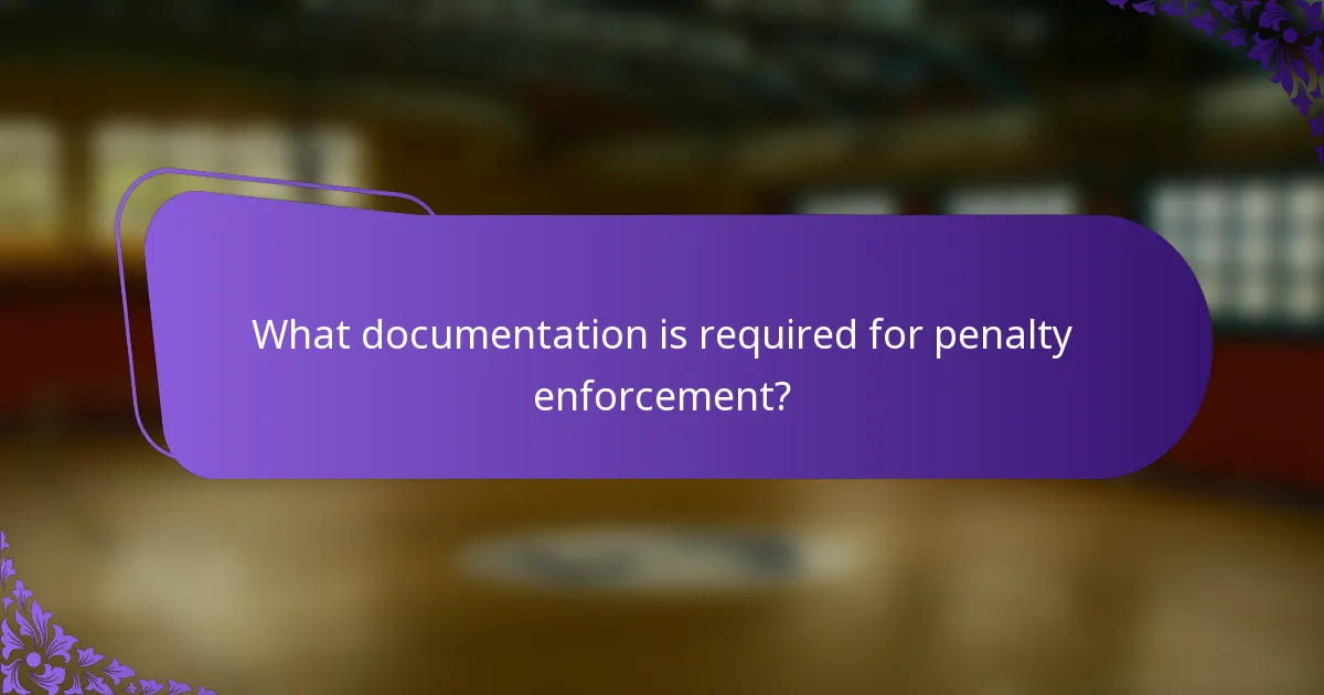 What documentation is required for penalty enforcement?